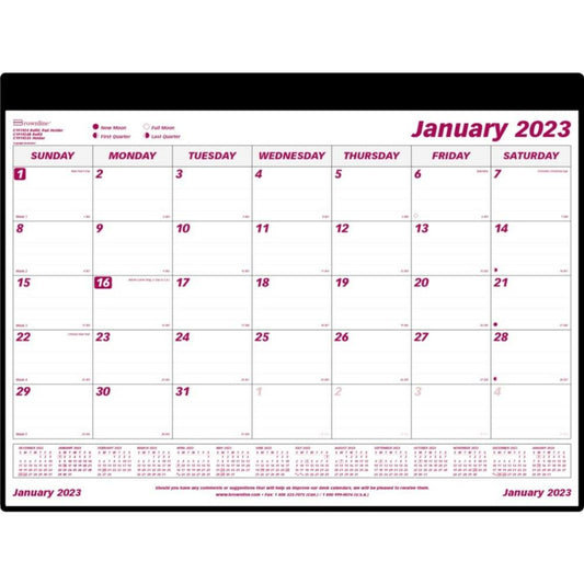 Calendrier mensuel Brownline 2023, format 61 x 49 cm, en anglais