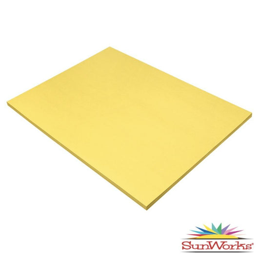 Papier de construction SunWorks, jaune, 45,7 cm x 61 cm, 50 feuilles/paquet