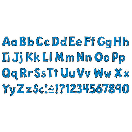 TREND enterprises Pack combo ludique de lettres majuscules et minuscules Ready Letters - 4" Bleu - Ensemble de 143 lettres et 73 autres caractères