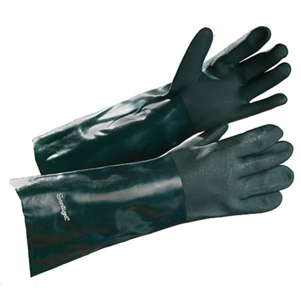 Gants, doublement enduits de PVC de qualité supérieure, manchette, 45,7 cm, noir