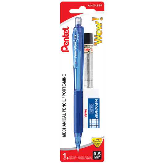 Crayon mécanique Pentel Wow! - 0,5 mm - Coffret de démarrage sous blister - Couleurs assorties