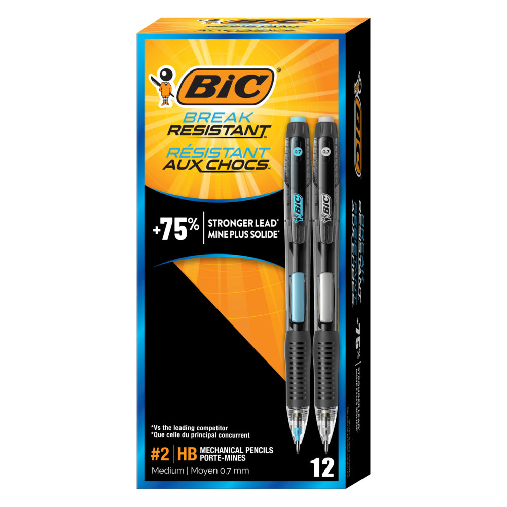 Crayons mécaniques BIC incassables - 0,7 mm - Lot de 12