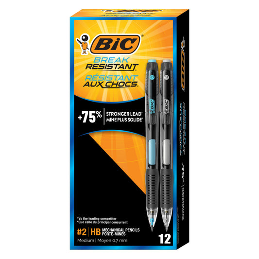 BIC Break- Resistant Mechanical Pencils - 0.7 mm -12 Pack