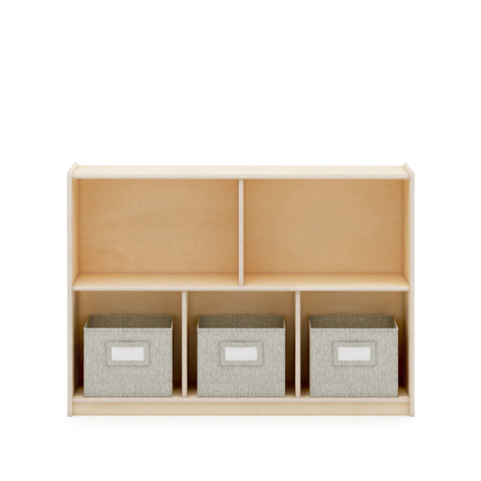 Guidecraft EdQ Essentials 30" 2-Shelf 5-Compartment Storage - Natural