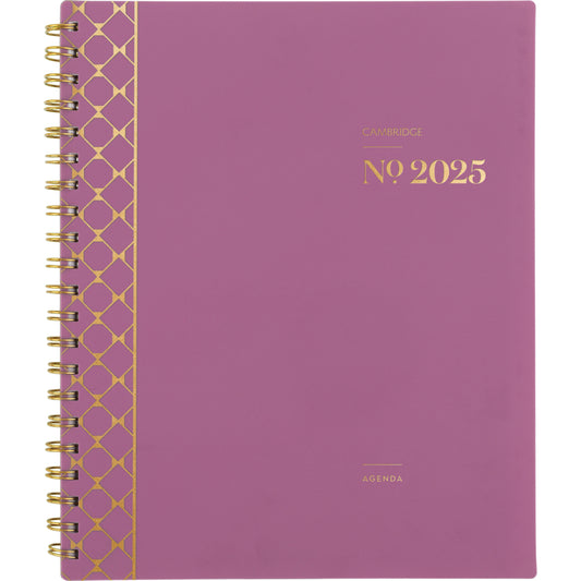 Cambridge 2025 WorkStyle Balance Weekly/Monthly Planner - 11" H x 8-1/2" W - Red Violet - Bilingual
