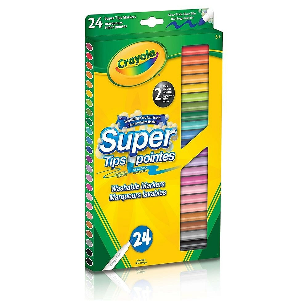 Marqueurs lavables Crayola Super Tips - Paquet de 24