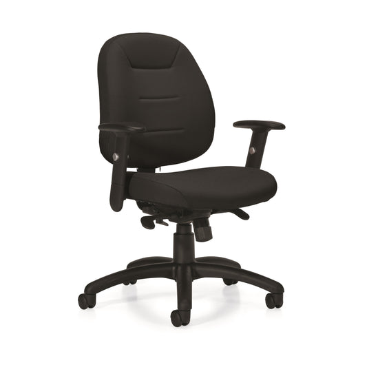 Global ErgoComfort Low Back Synchro-Tilter Chair - Black
