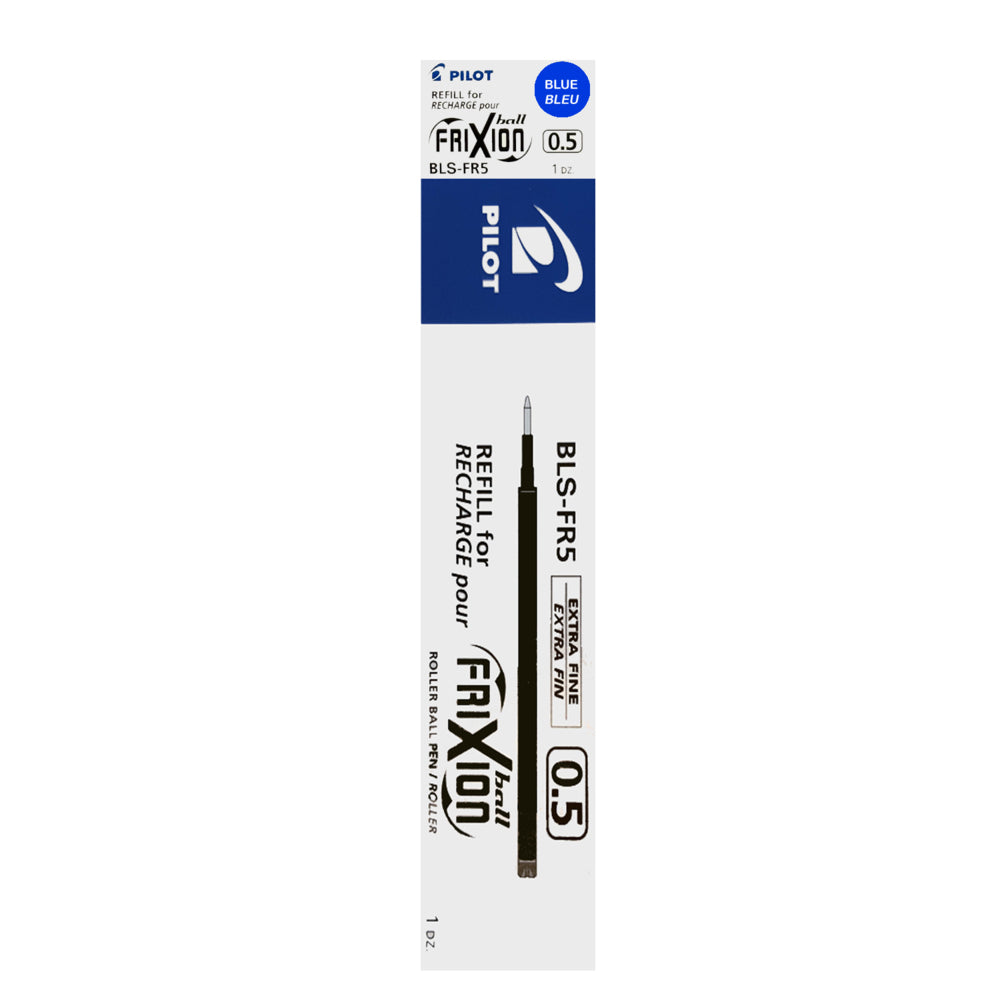 Pilot Frixion Erasable Gel Ink Pen Refill for Frixion Ball & Ball Clicker - Extra Fine Point - 0.5 mm - Blue - 12 Pack