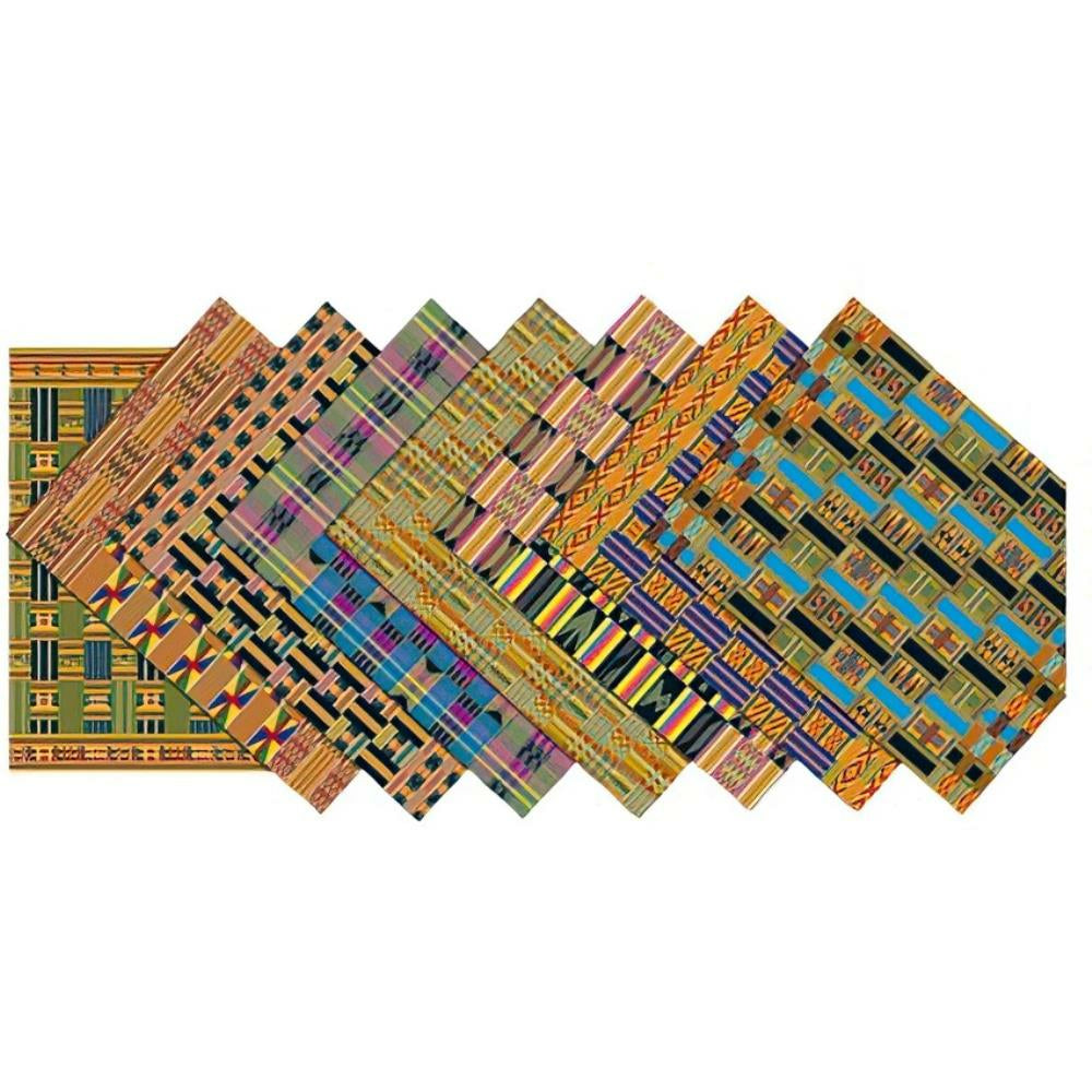 Roylco African Textile Paper, 22 x 28 cm, 8 Designs, 32 Sheets/pkg.
