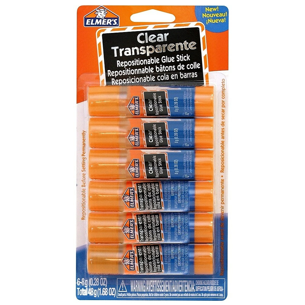 Bâtons de colle transparente repositionnables Elmer's - Lot de 6