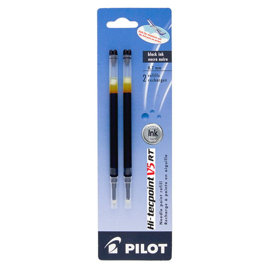 Recharges d'encre Pilot Hi-Tecpoint V5 RT et GreenTecpoint - Pointe extra fine - Noir - Lot de 2