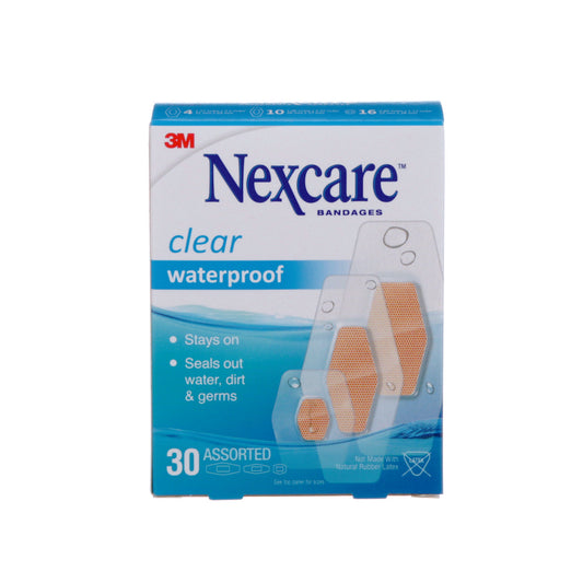 Pansements transparents et imperméables Nexcare - Tailles assorties - Paquet de 30