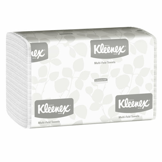 Essuie-tout Kleenex multiplis - Feuilles de 9,2" x 9,4" - 1 épaisseur - Blanc - Paquet de 16