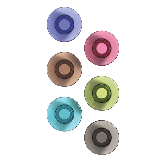 Quartet Glass Board Round Magnets - Large Rare Earth - 1/2" Diameter - Assorted Colours - 6 Pack