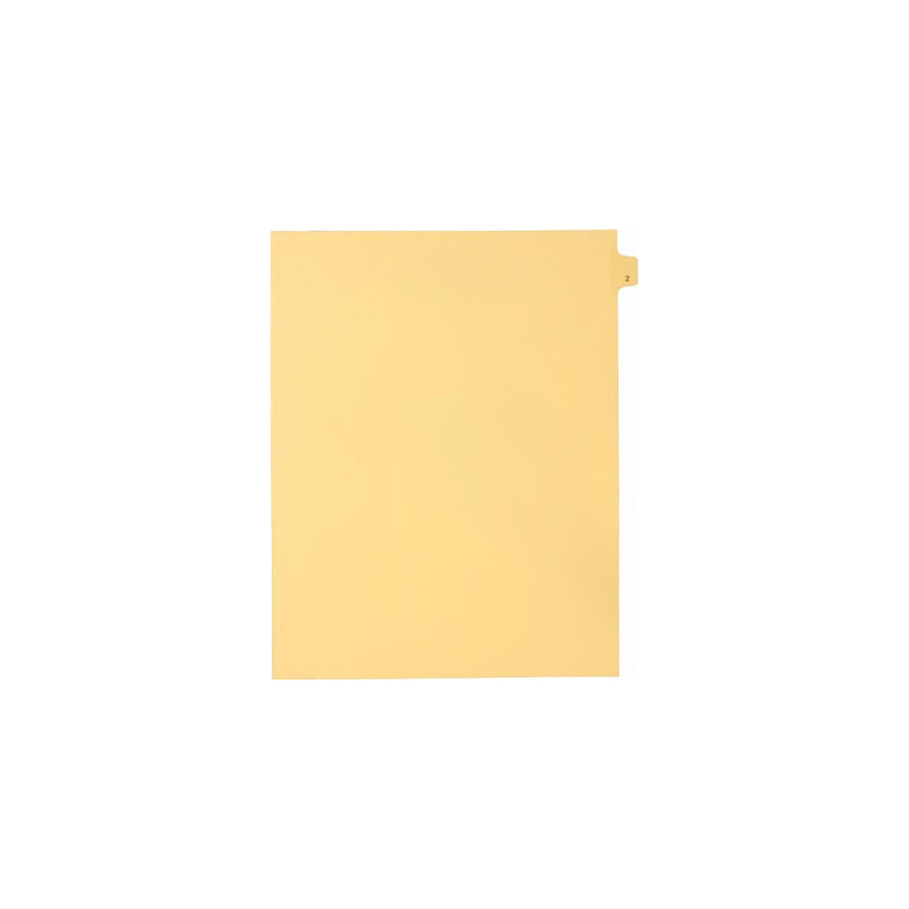 Onglets numériques Sterling Singles, n° 2, chamois, format lettre, coupe 1/25e, paquet de 25