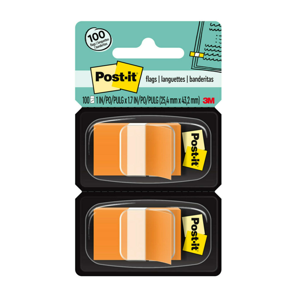 Étiquettes Post-it 2,5 x 4,3 cm - Orange - 50 étiquettes/distributeur - 2 distributeurs/paquet