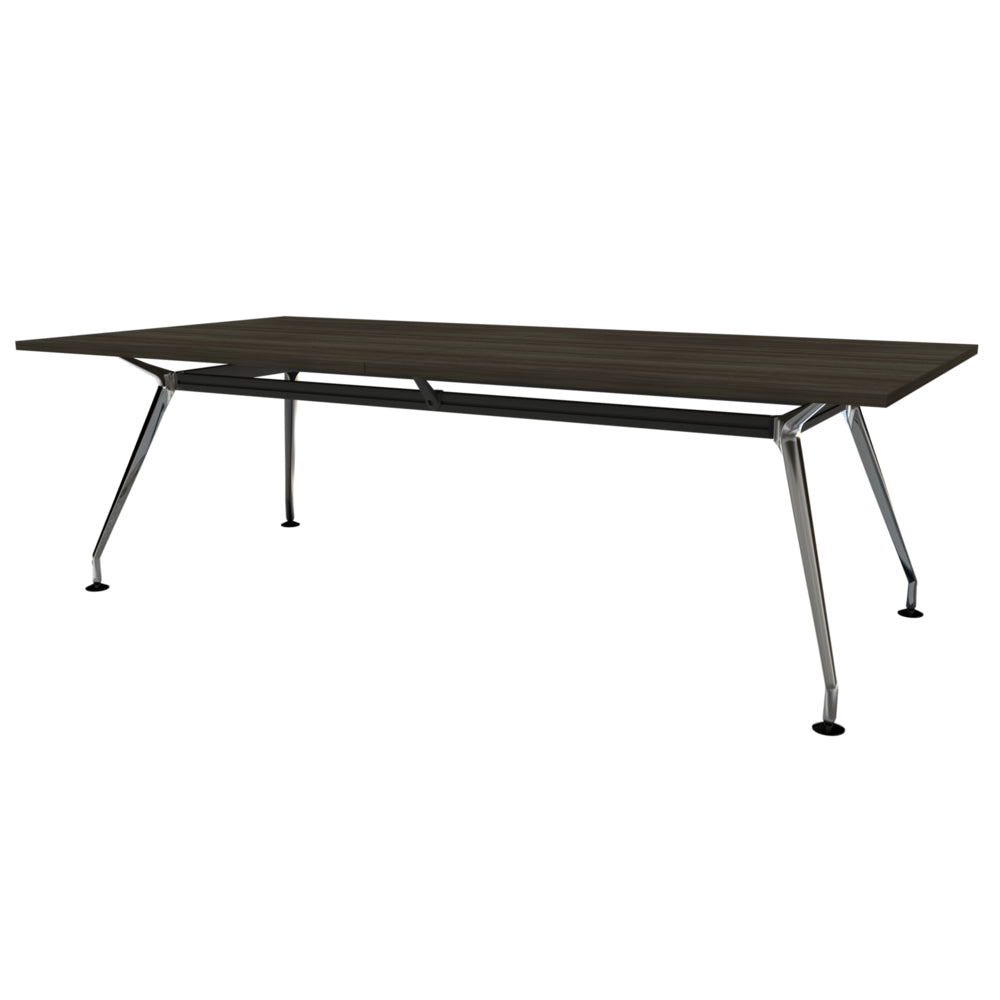 Heartwood HDL Innovations Upscale 8 Person Rectangle Boardoom Table - Grey Dusk Chrome