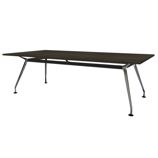 Heartwood HDL Innovations Upscale 8 Person Rectangle Boardoom Table - Grey Dusk Chrome