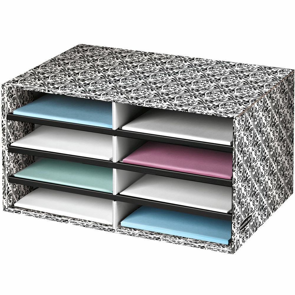 Fellowes Brocade Desktop Literature Sorter - Letter Size - White/Black