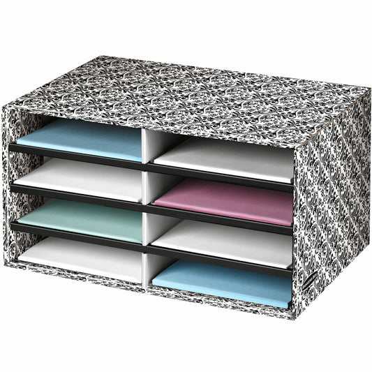 Fellowes Brocade Desktop Literature Sorter - Letter Size - White/Black