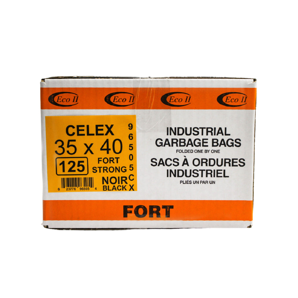 Eco II Garbage Bags - 35" x 40" - Strong - Black - 125 Pack