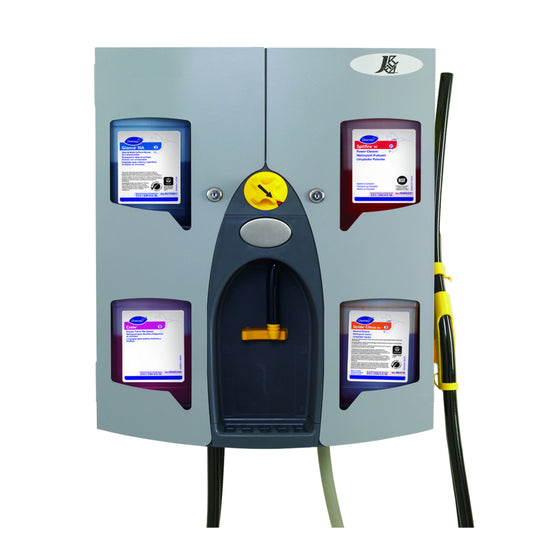 Diversey J-Fill QuattroSelect Safe Gap Wall-Mount Dispensing System - Grey