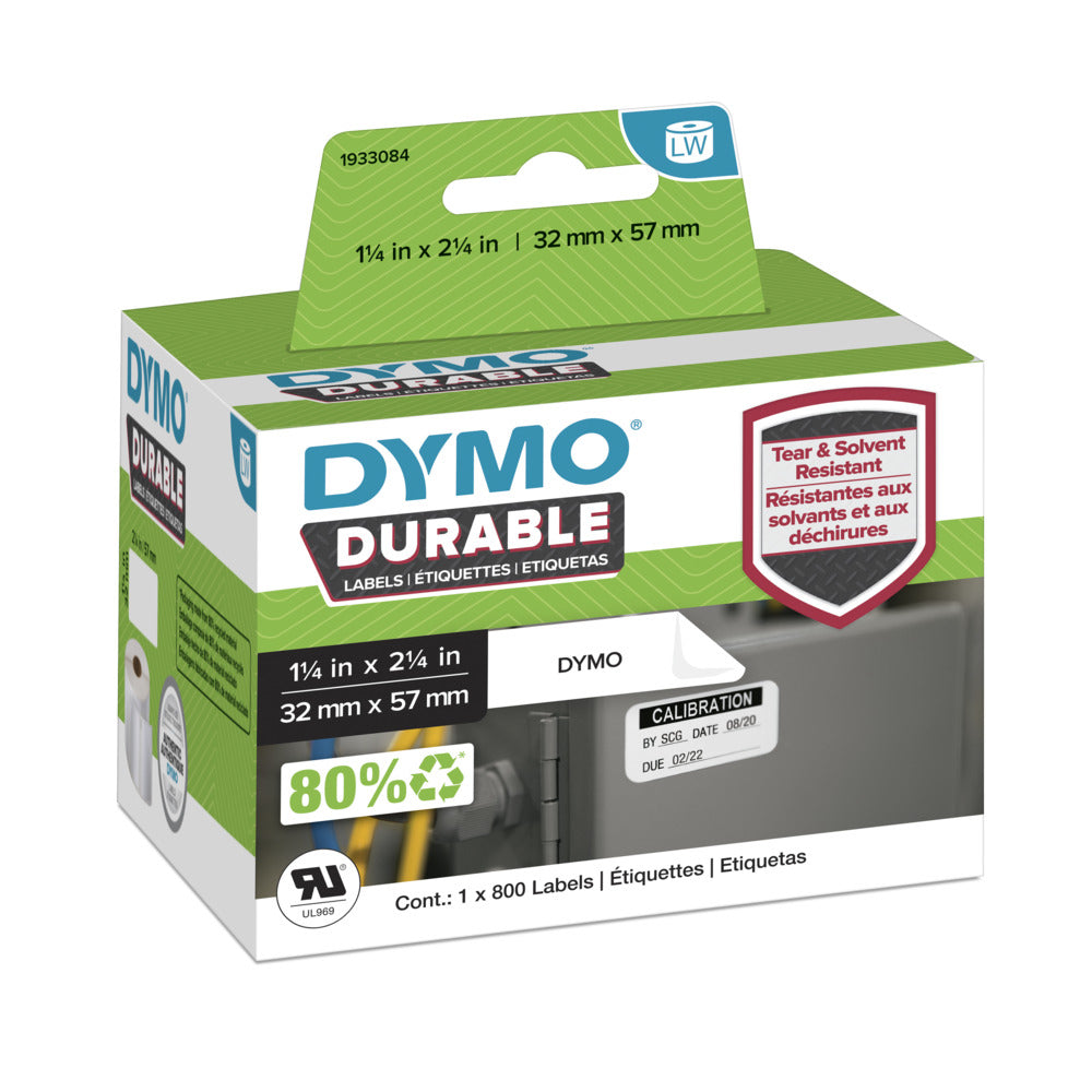 DYMO LabelWriter Durable Industrial Labels - 1 1/4" x 2 1/4" - 900 Pack