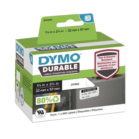 DYMO LabelWriter Durable Industrial Labels - 1 1/4" x 2 1/4" - 900 Pack