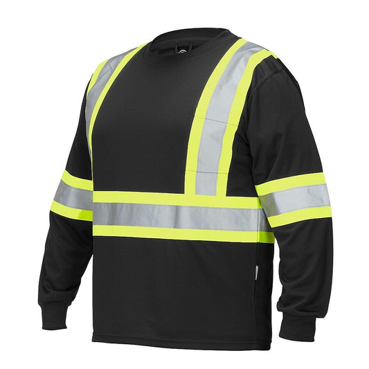 Forcefield Long Sleeve Safety Tee, Black, 4XL
