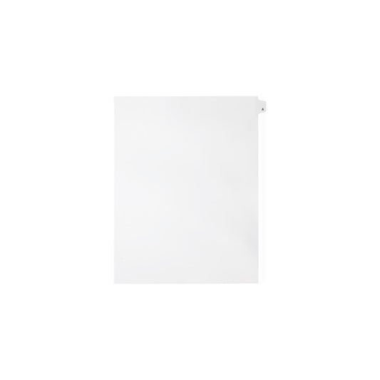 Onglets Sterling Alpha Singles, lettre A, blancs, format lettre, coupe 1/26e, paquet de 25