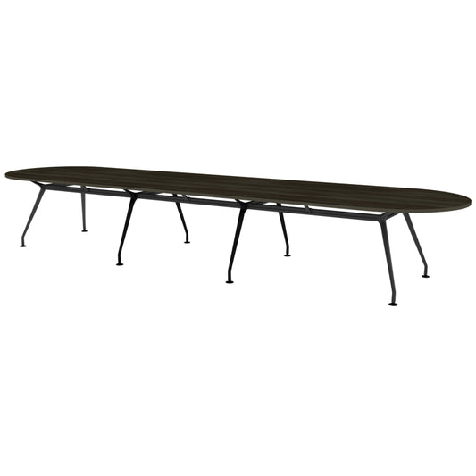 Heartwood HDL Innovations Upscale 14 Person Racetrack Boardoom Table - Grey Dusk Black