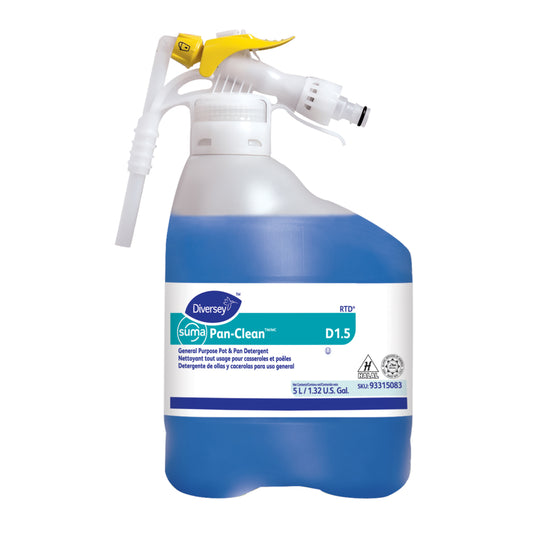 Détergent polyvalent pour casseroles et poêles Diversey Suma Pan-Clean - 5 L prêt à l'emploi