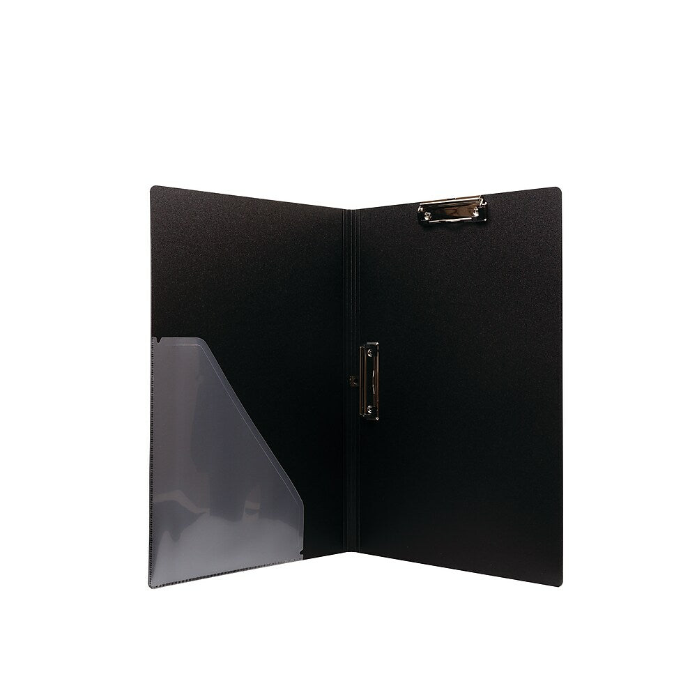 Duraply Dual Clip Folding Clipboard, 11" X 17", Black