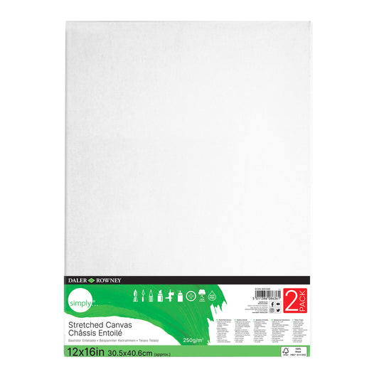 Daler-Rowney Simply - Toile tendue - 30,5 x 40,6 cm - Lot de 2