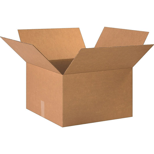 Corrugated Shipping Box - 20" L x 20" W x 12" H - Kraft - 15 Pack