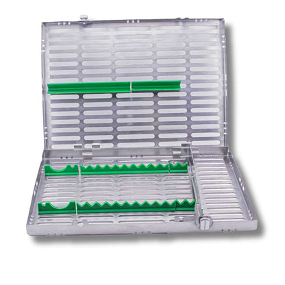 Oral Surgery Instrument Cassette Compact: 10 Instruments, 2 Elevators, 2 Hinged, 203 x 280 mm