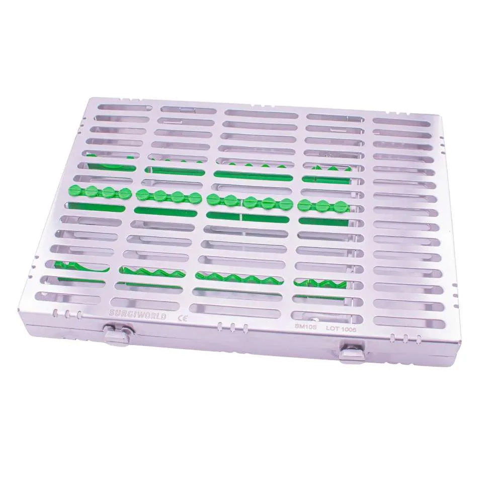 Oral Surgery Instrument Cassette Compact: 10 Instruments, 2 Elevators, 2 Hinged, 203 x 280 mm