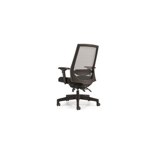 Global Overtime 350M 43.5" High Back Heavy Duty Multi Tilter Chair with Mesh Back - Black
