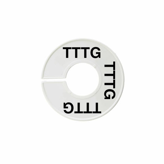 Eddie's Round Size Divider - French TTTG - White Sizer with Black Print - 100 Pack