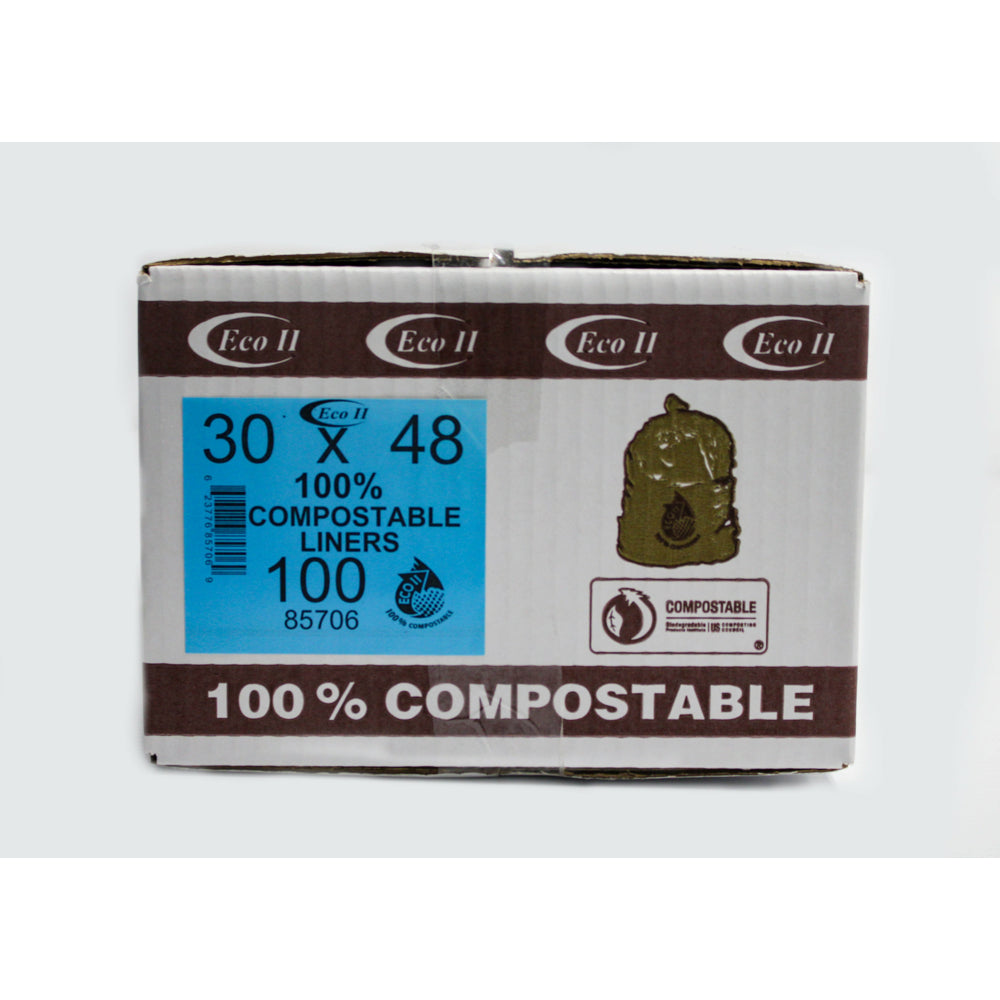 Sacs industriels ECO II 100 % compostables - 30" x 48" - Givrés - Paquet de 100