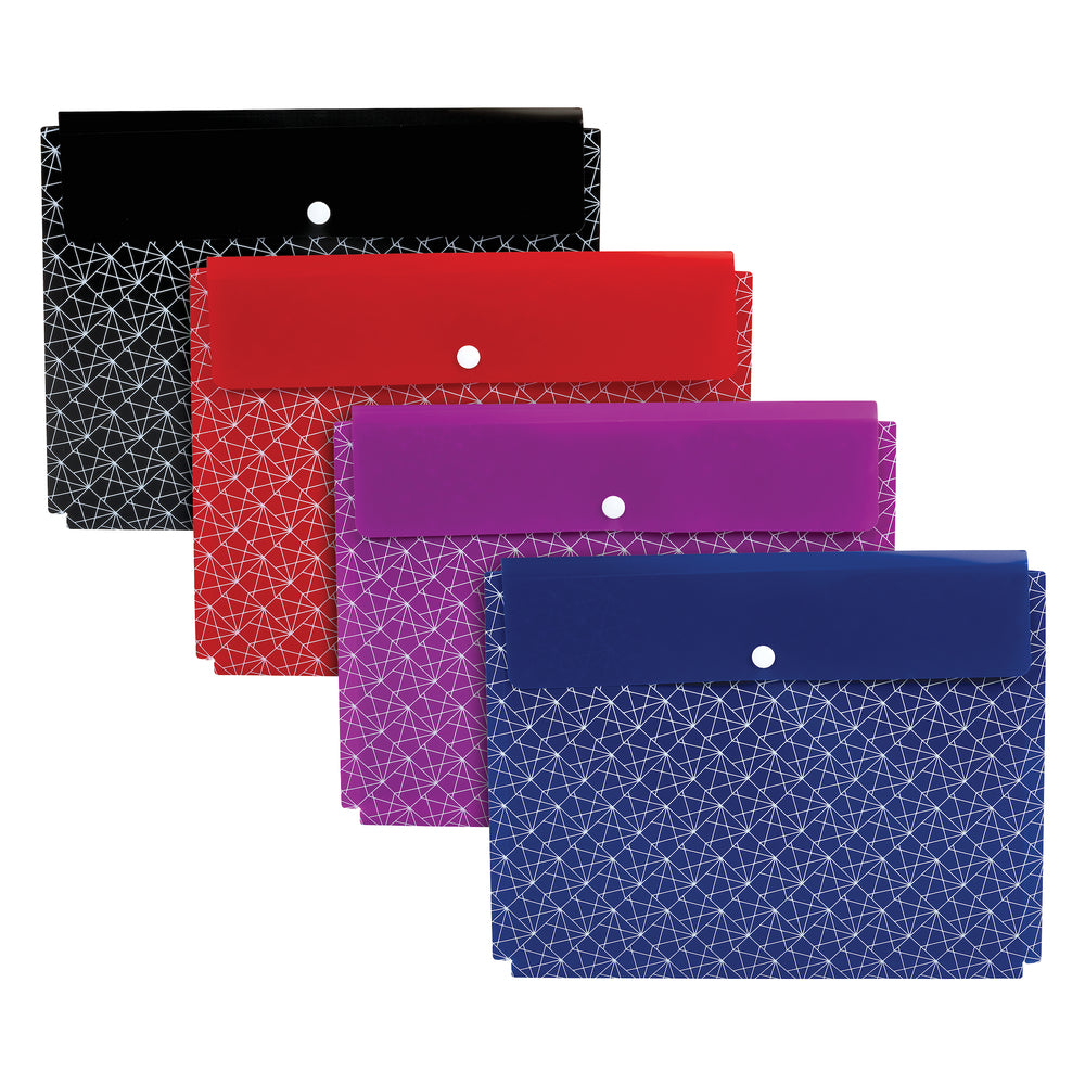 Enveloppe à pression Pendaflex Poly - Format lettre - Motifs géométriques assortis