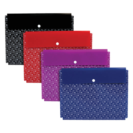 Pendaflex Poly Snap Envelope - Letter Size - Assorted Geometric Prints