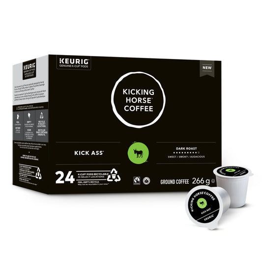 Kicking Horse Coffee K-Cup Coffee Pods - Kick Ass Dark Roast - 24 Pack