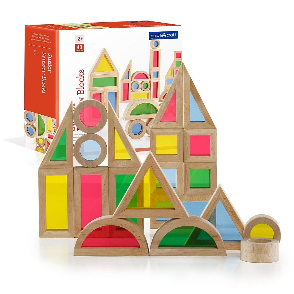 Blocs arc-en-ciel Guidecraft G3083 Jr, 40 pièces, différentes tailles, multicolores