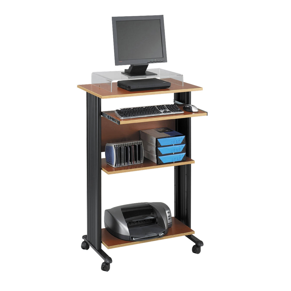 Safco Muv Portable Stand-Up 29-1/2"W Workstation - Cherry/Black