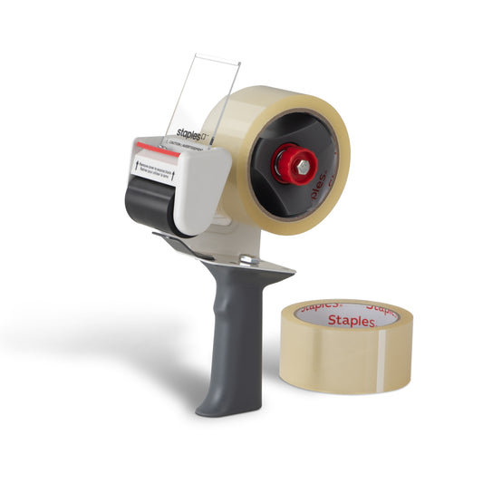 Dévidoir de ruban adhésif Staples pour carton avec 2 rouleaux de ruban d'emballage