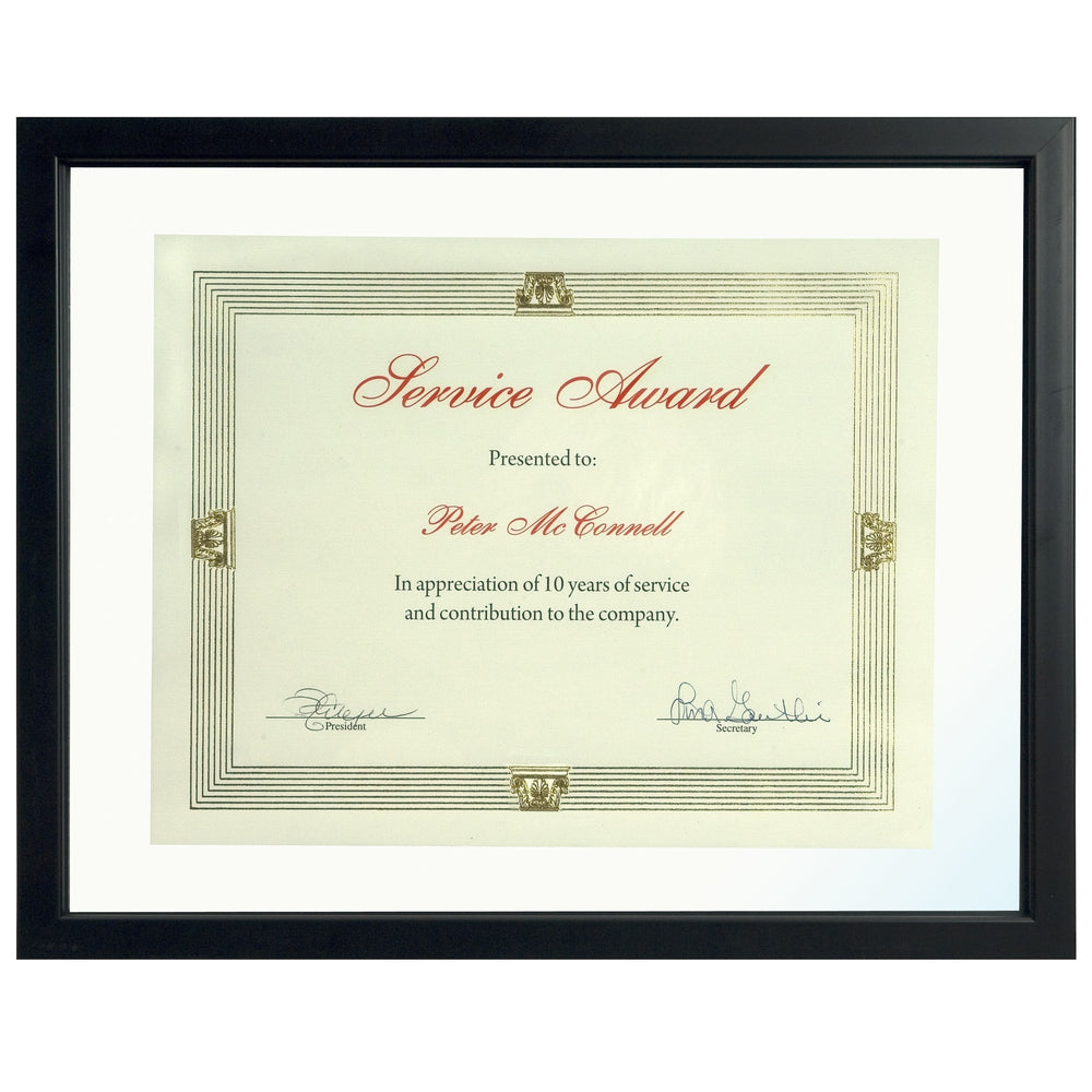 Cadre flottant pour récompenses et certificats First Base St. James - Noir - 38,1 cm (l) x 30,5 cm (h) - Pour certificats de 21,5 cm (x 28,5 cm)