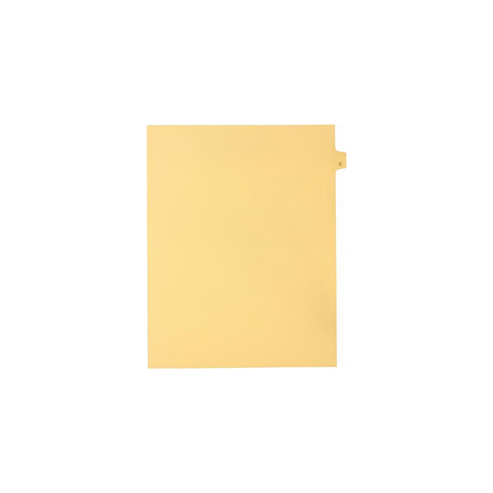 Onglets Sterling Alpha Singles, lettre C, chamois, format lettre, coupe 1/26e, paquet de 25