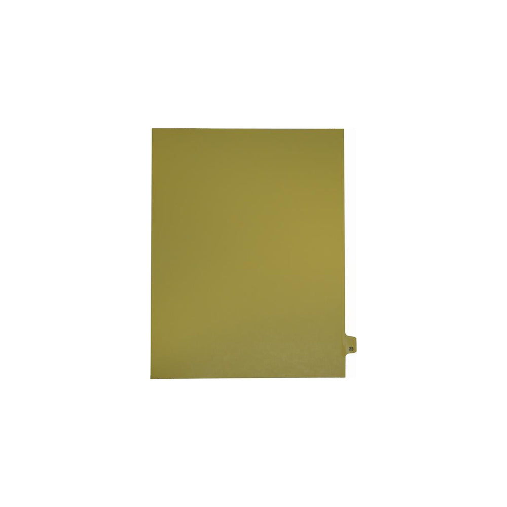 Onglets numériques Sterling Singles, n° 23, chamois, format lettre, coupe 1/25e, paquet de 25