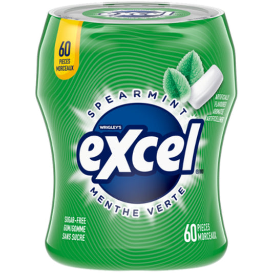 Chewing-gum sans sucre à la menthe verte Excel - Paquet de 60